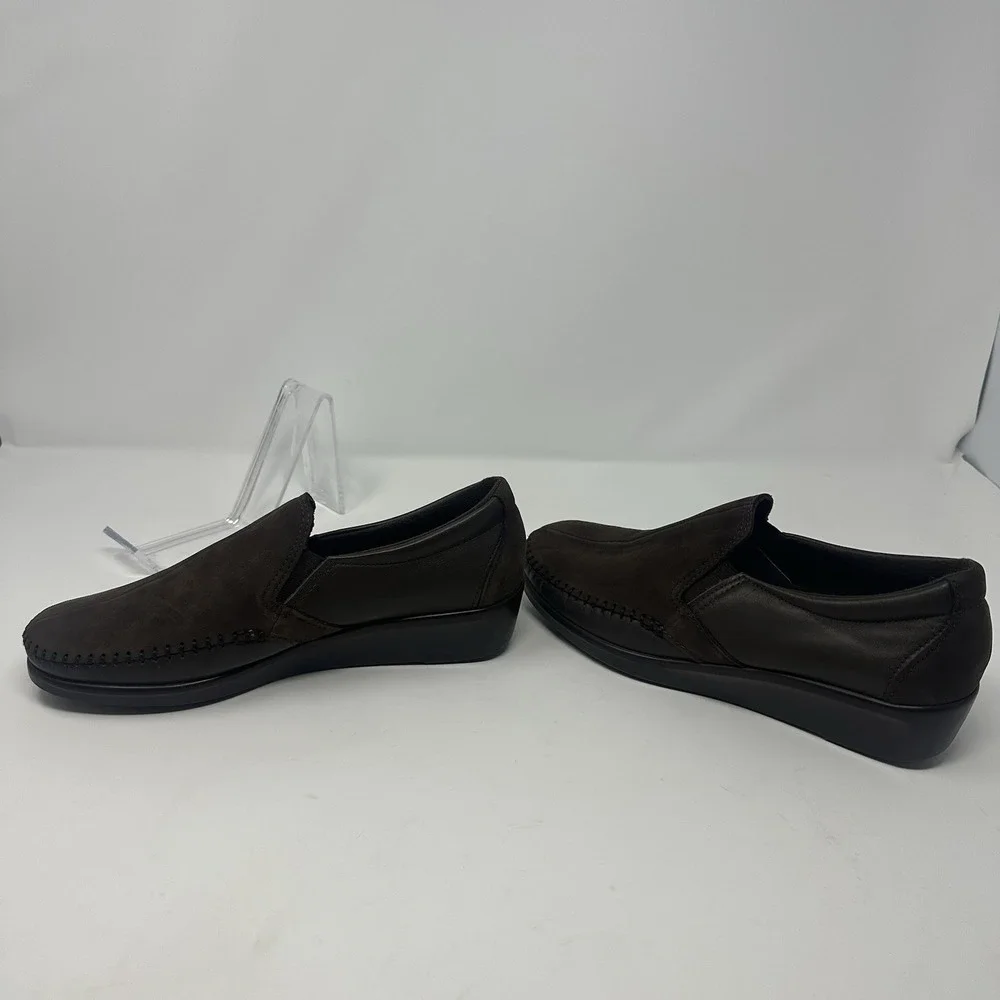 SAS Women's 7.5 DREAM Brown Leather & Suede Tripad Comfort Loafer